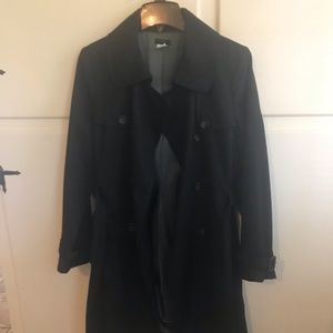 J. Crew Black Icon Trench Coat, Size 12, EUC